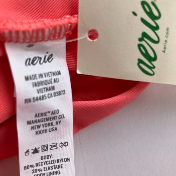 Aerie ruffle scoop bikini top size M in coral NWT - Picture 6 of 8